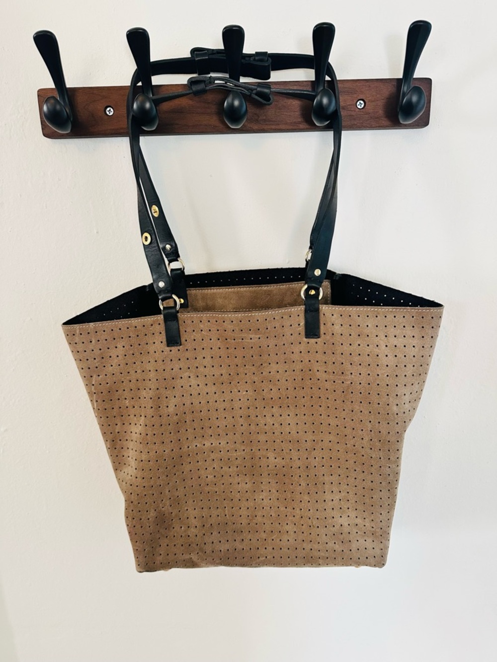 Marni Brown Suede Tote Shoulder Bag With Interior Pouch